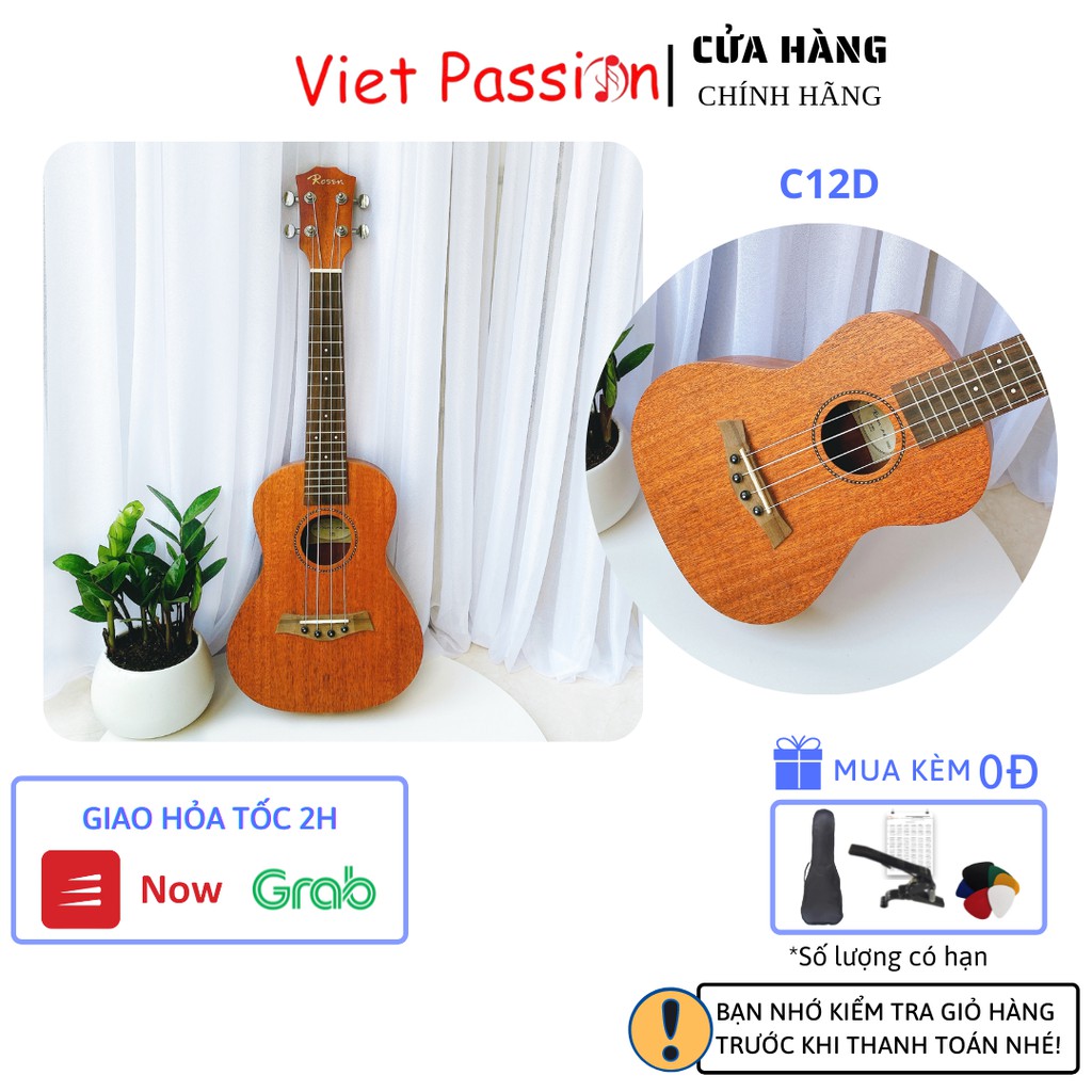 Đàn ukulele concert Vietpassion C7D size 23 inch giá rẻ chất lượng, khóa đúc cao cấp