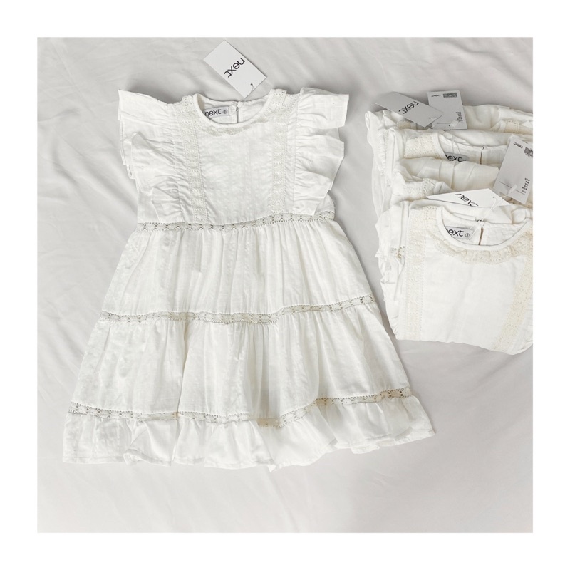 ẢNH THẬT- VÁY NEXT PHỐI REN 3 TẦNG BÈO VAI