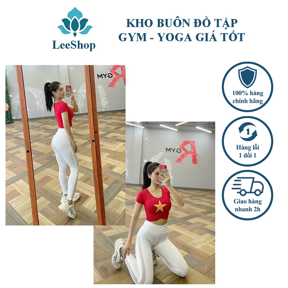 Áo đồng phục Cờ Đỏ Sao Vàng dáng croptop- dáng dài (Đồ Tập Gym - Yoga - Aerobic)