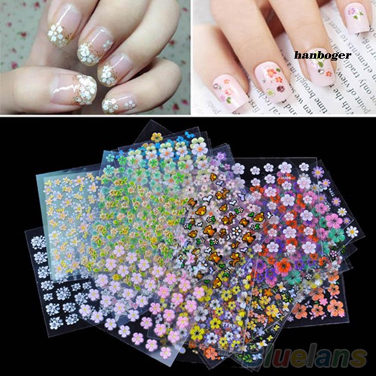 Set 30 tờ hình dán móng tay trang trí nghệ thuật nhiều họa tiết