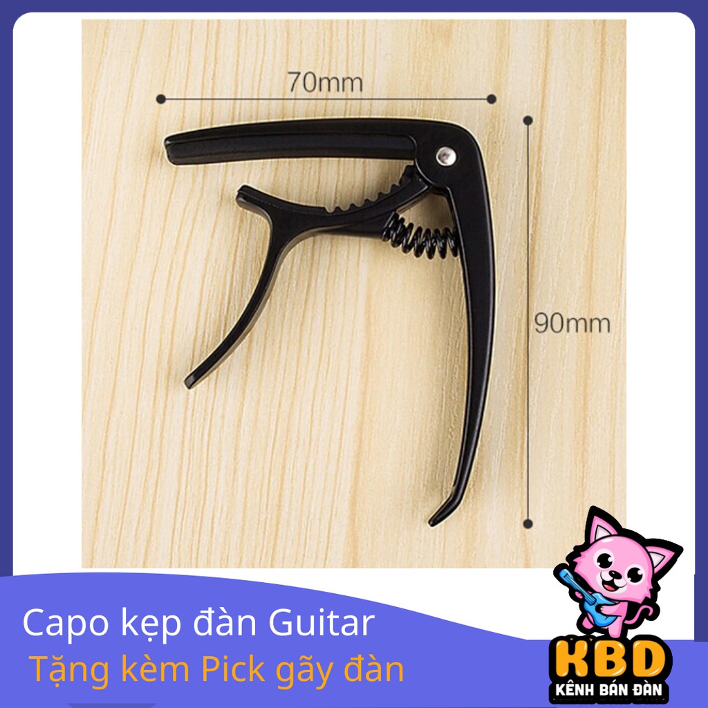 Capo kẹp đàn guitar Sắt, đàn Guitar Acoustic TẶNG KÈM pick gảy - Capo đàn guitar ukulele giá rẻ