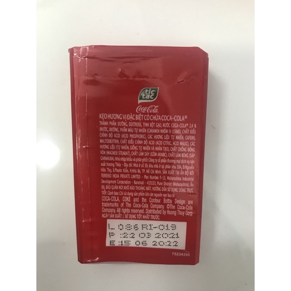 Combo 10 hộp kẹo tictac hương CocaCoLa 18g date 6/2022