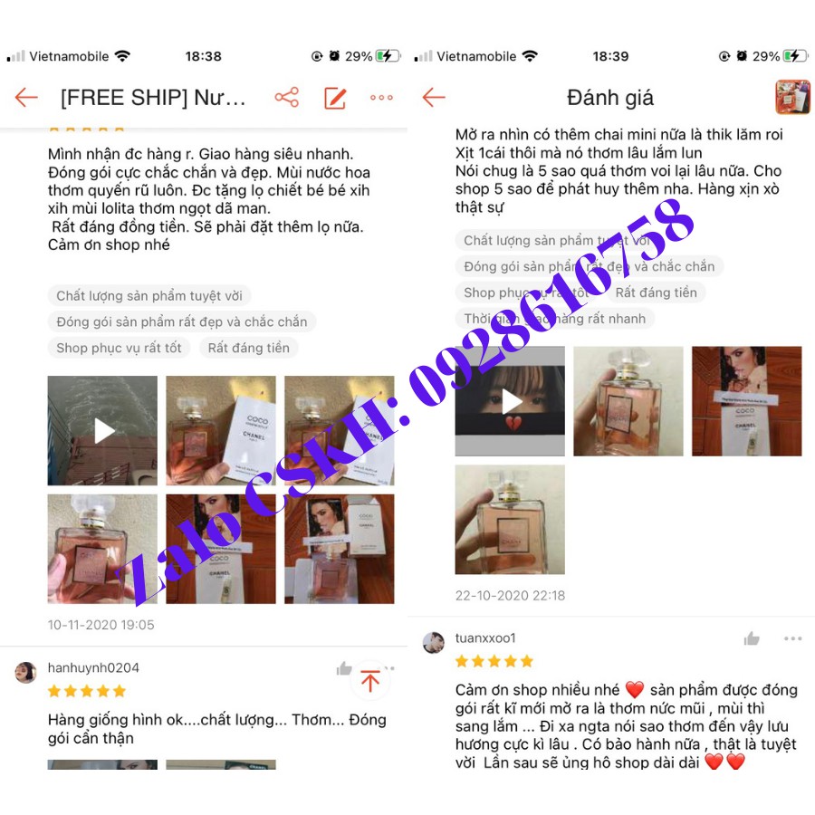 Nước Hoa nữ Coco 100ml, Nước hoa nữ thơm lâu Mùi ngọt Dịu Lưu hương 8h Bảo hành 12 tháng