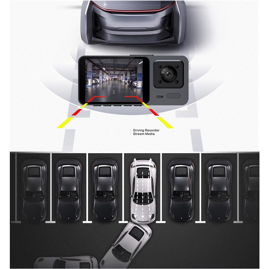 Camera Trước Và Sau DVR 3 Ống Kính 3 Trong 1 HD 1080P Cho Xe Tax Uber