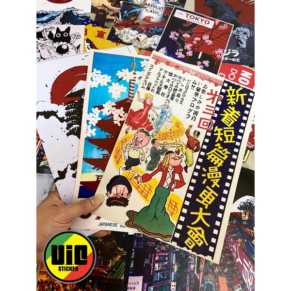 Set 25 hình dán Decal chủ đề JAPAN khổ lớn