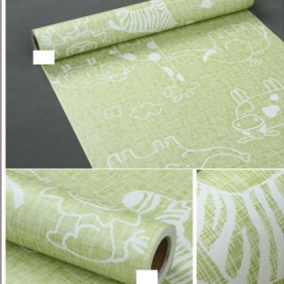 Giấy dán tường (có sẵn keo) sở thú màu xanh