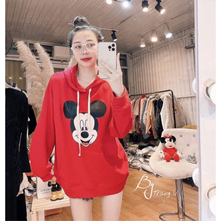 Áo hoodise in hình chuột mickey