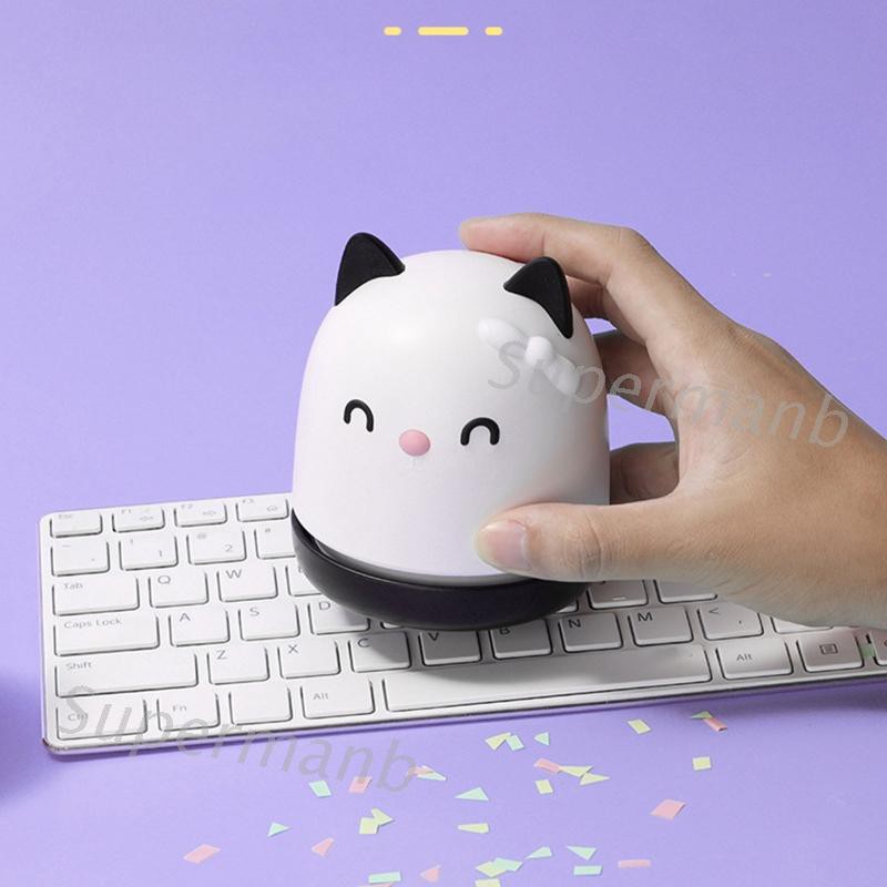 SUP Portable Cute Cat Mini Desk Vacuum Cleaner for Desktop Keyboard Cleaner Computer