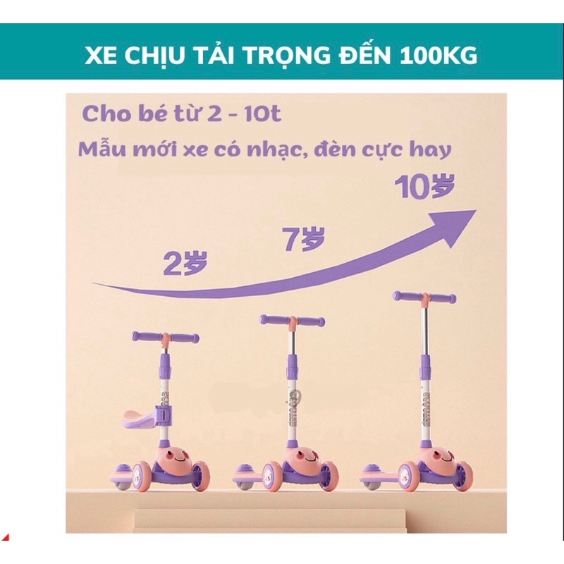 Xe Trượt Scooter Mẫu Mới 2022 801-802-808 Chính Hãng Cao Cấp Cho Bé 2-10 tuổi