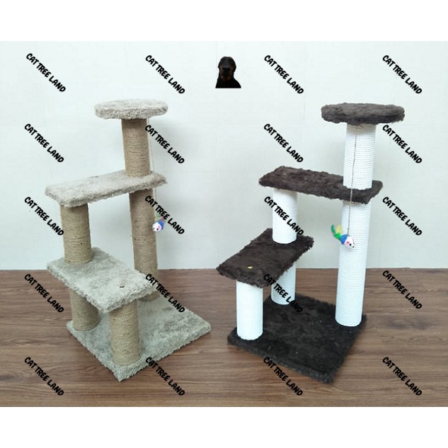 TRỤ CÀO MÓNG (CATTREE) BẰNG GỖ CHO MÈO 4 TẦNG - NHÀ CÂY CHO MÈO CÀO MÓNG, ĐỒ CHƠI MÈO MÀI MÓNG