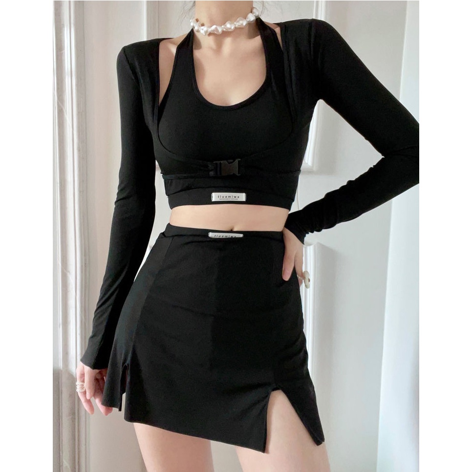 Bộ Đồ Bơi Thể Thao Dài Tay Phong Cách Hàn Quốc kj059