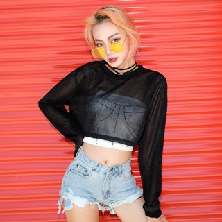 Áo lưới Croptop Kim Tuyến
