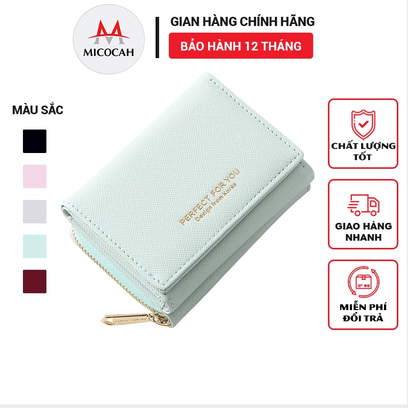 [Mã WABRH44 giảm 12% đơn 99K] Ví Nữ Mini Cầm Tay PERFECT FOR YOU Đựng Tiền Gập 3 Nhỏ Gọn Nhiều Ngăn Da Xước PFY04