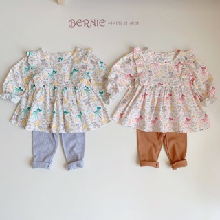 Set váy hoa thu đông cho bé