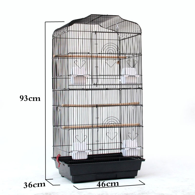 Lồng cho vẹt, chim bằng thép, tiện dụng, dễ dàng vệ sinh 36x46x93