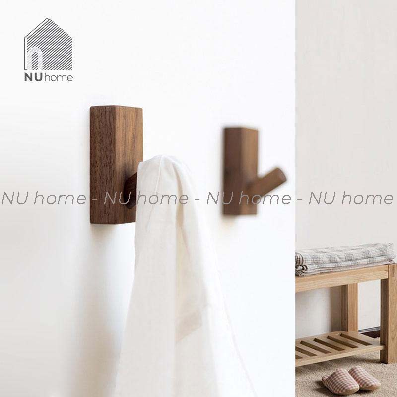 nuhome.vn | Móc gỗ treo đồ gắn tường hình chữ nhật thiết kế phong cách Hàn Quốc, trang trí nhà cửa, đơn giản, đẹp mắt