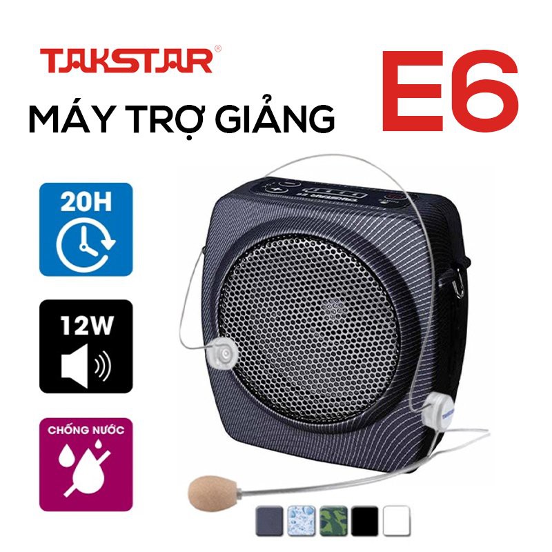 【Chính hãng】Takstar E6, kèm loa mic Máy trợ giảng,loại có dây, sạc nhanh, pin khỏe, hướng dẫn viên, Giáo viên