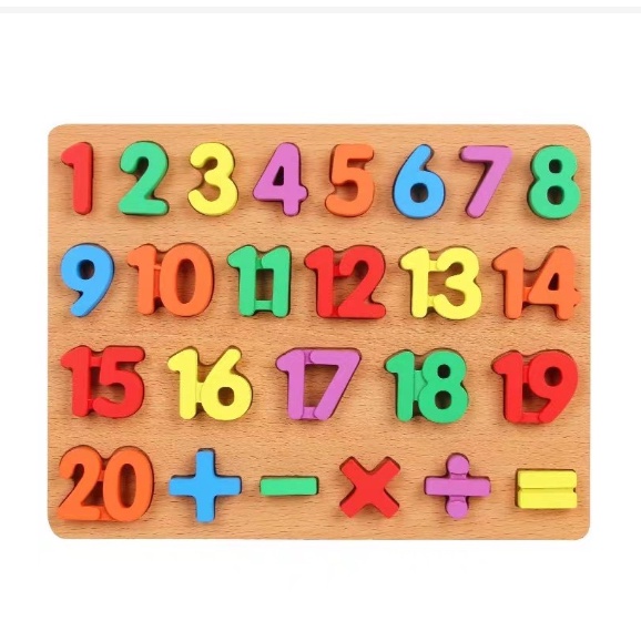 Đồ chơi bảng gỗ nổi chữ số 1-20 và phép tính cho bé - bảng số bằng gỗ thông minh giúp bé phát triển tư duy trí tuệ