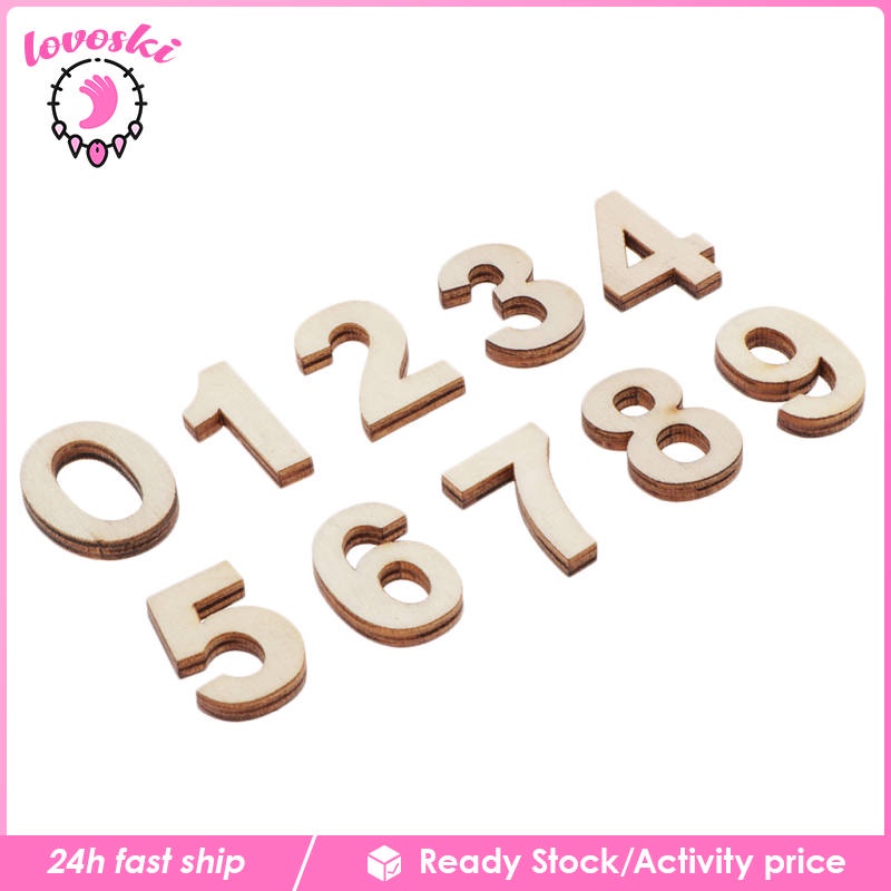 Set 50 Thẻ Chữ Số 0-9 Bằng Gỗ Trang Trí Nghệ Thuật DIY