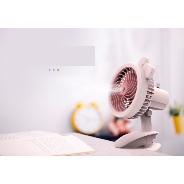 Quạt Phun Sương Mini Tích Điện 3 Tốc Độ Gió, Để Bàn, Có Kẹp Bàn, Quạt Điều Hoà hơi nước Clip Fan | BigBuy360 - bigbuy360.vn