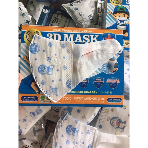 (50 cái) Khẩu Trang Trẻ Em 3D Mask Hoạt Hình