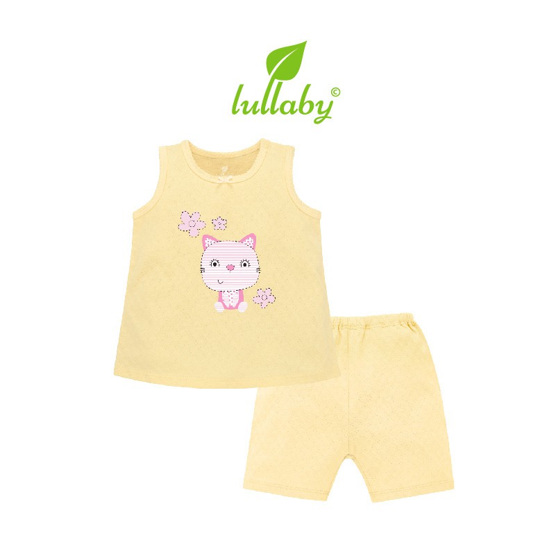 Bộ Quần áo trẻ em xuân hè sát nách cho bé gái mới nhất của lullaby baby nhật hoa [ NH82B - Size 3m-24m ]