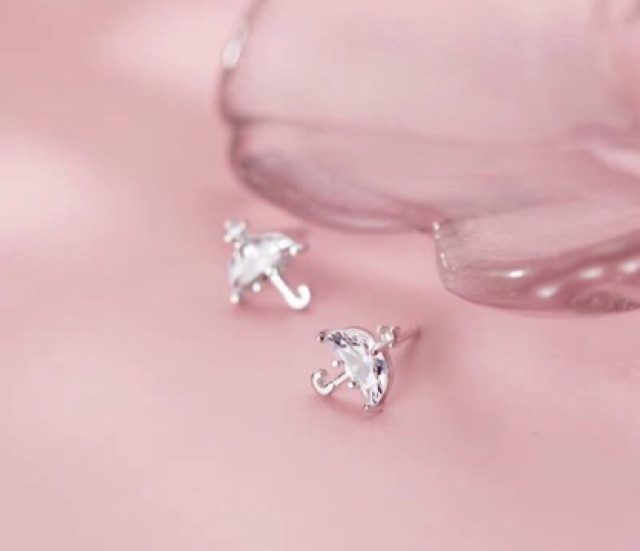 Khuyên tai hình chiếc ô (dù) bạc chuẩn đẹp