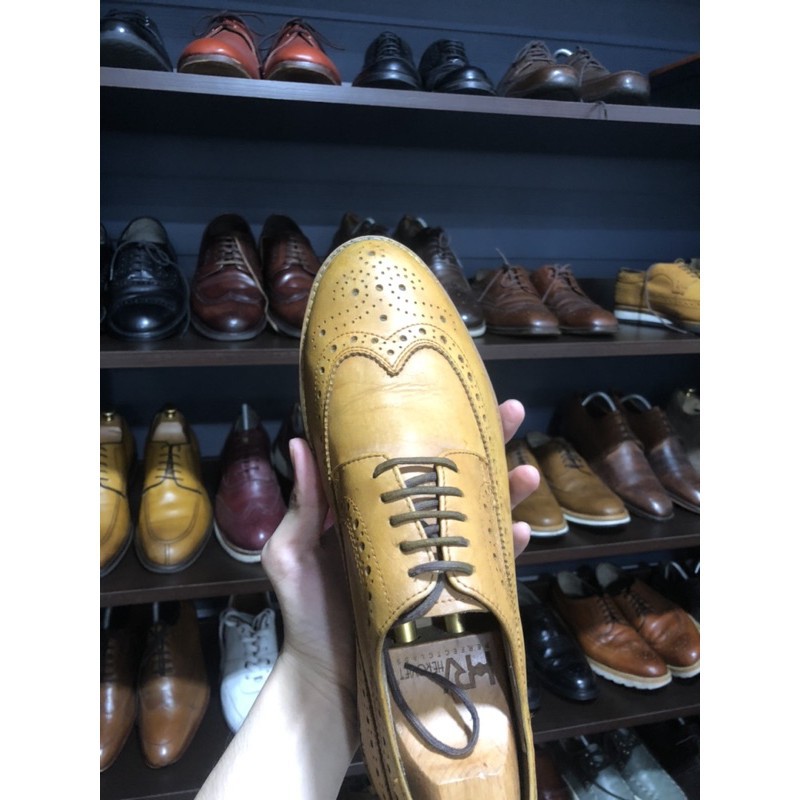 [Giày 2hand] [Size 41] Giày Tây 2hand Thương Hiệu Misope Wingtips Màu Vàng Lemon Size 260 (41)