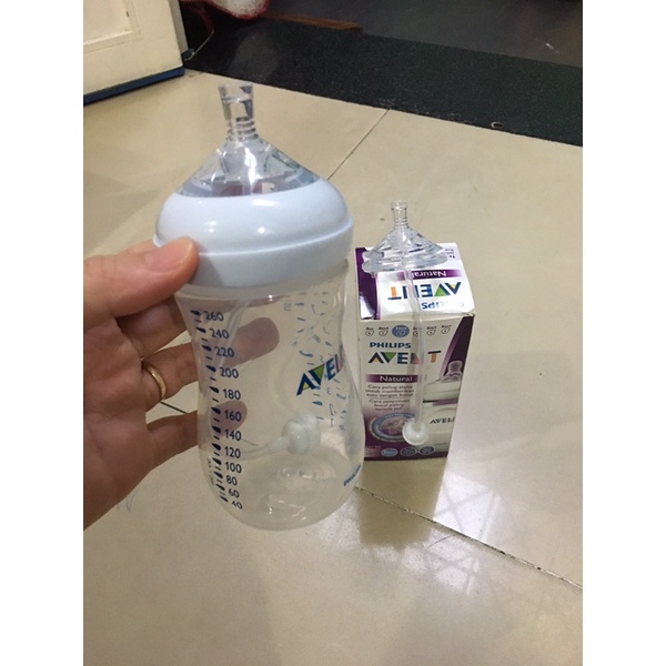Ống tập hút núm hút lắp bình sữa avent- tay cầm bình sữa avent-nắp chặn avent