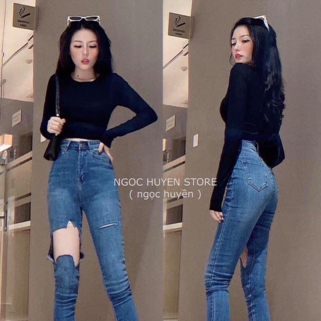 QUẦN ÔM GIÃN RÁCH ĐÙI CỰC HOT