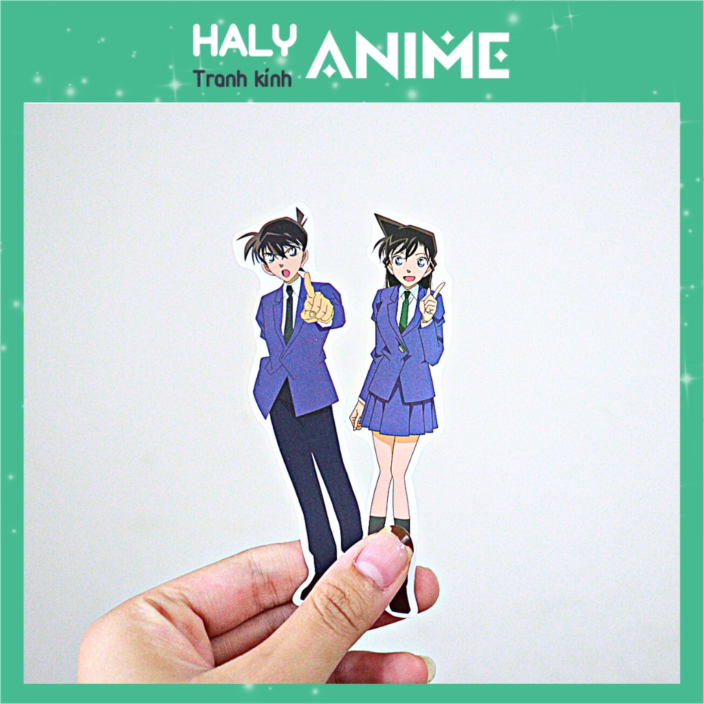 Hình dán sticker anime Conan, set stiker Conan cute, dễ thương dán mũ bảo hiểm, vali, laptop…, PVC, chống nước, bay màu