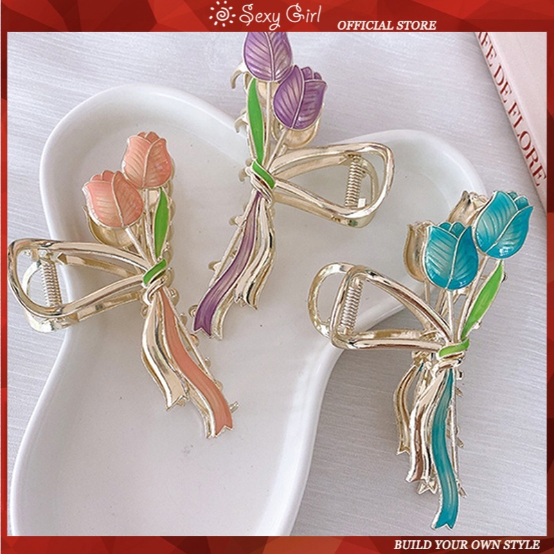 Kẹp Tóc Hoa Tulip Thời Trang Hàn Quốc Dễ Phối Đồ Cho Nữ