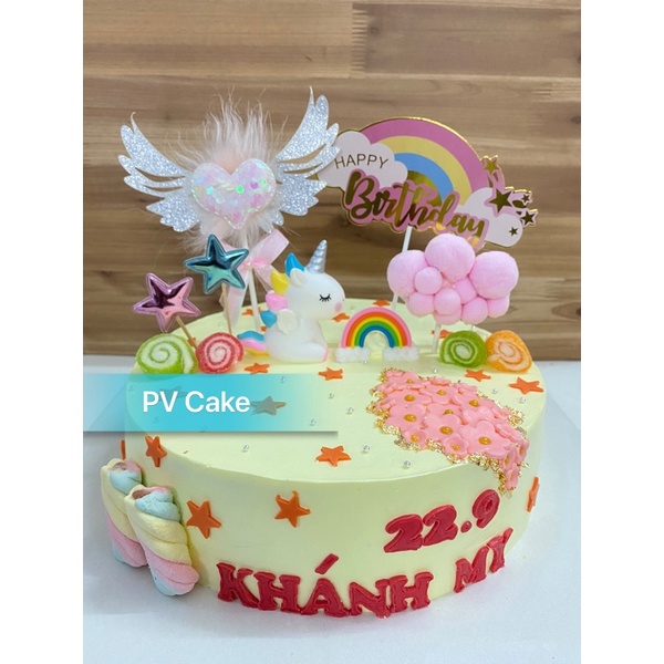 Cầu vồng nhựa trang trí bánh kem