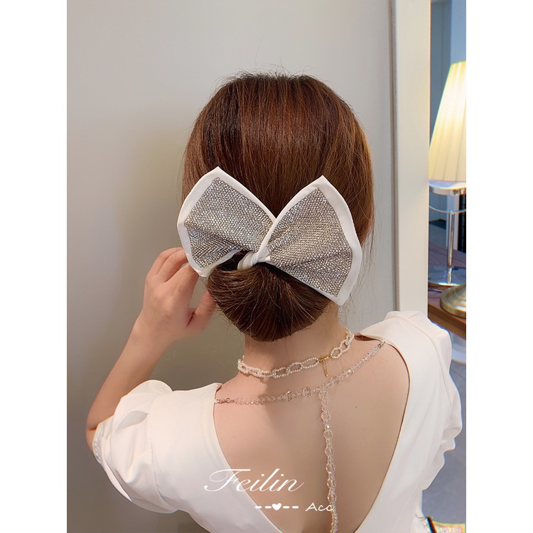 Kẹp Tóc Hình Nơ Đính Đá Thời Trang Cho Nữ