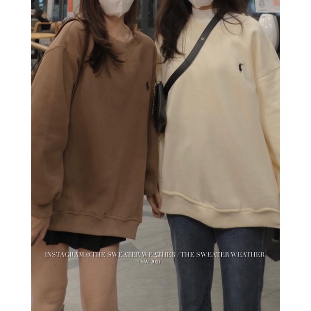 (Ảnh thật) Áo nỉ bông thêu ngựa tag 3158 oversize the.sweaterweather TSW | BigBuy360 - bigbuy360.vn
