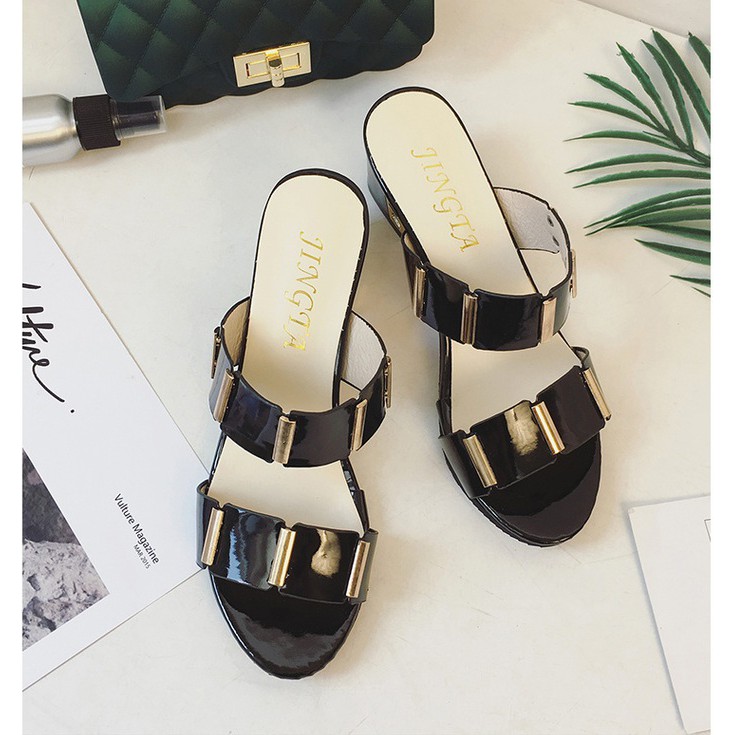 GIÀY GÓT VUÔNG QUAI NGANG CAO CẤP