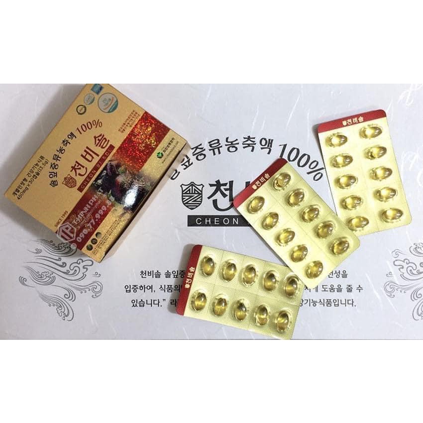 TINH DẦU THÔNG ĐỎ CHÍNH PHỦ HÀN QUỐC CHEON BI SOL HỘP 180 VIÊN