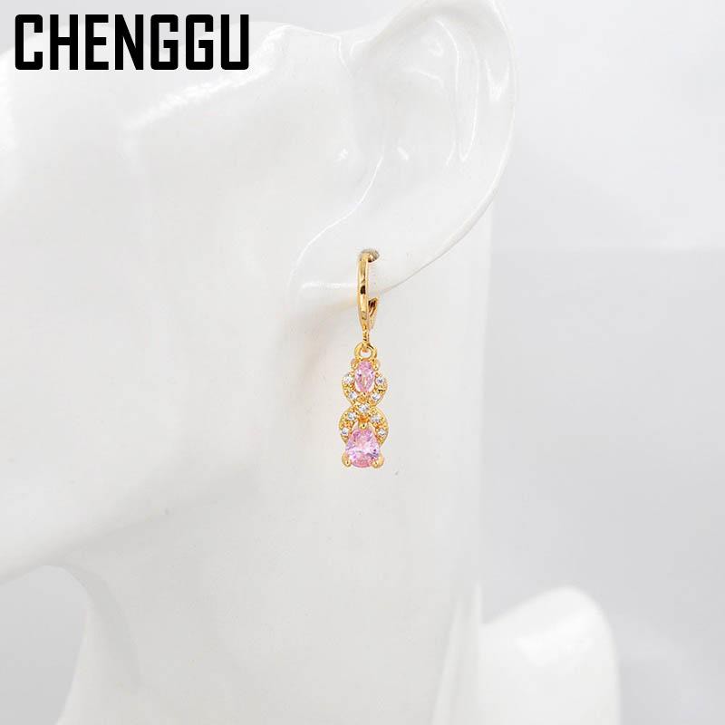 100% 925 Sterling Silver Drop Earrings Green Peridot Elegant Red Pink Gemstone Jewelry For Women Wedding Gift|Drop Earrings|