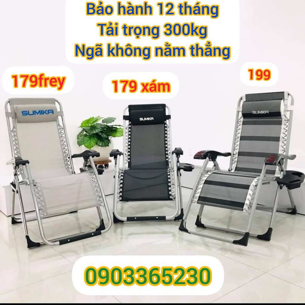 3 mẫu ghế gấp xếp thư giãn đa năng Sumika 179 & 199 (Tặng khay để ly) ghế văn phòng, ghế ngủ trưa,ghế gấp gọn)