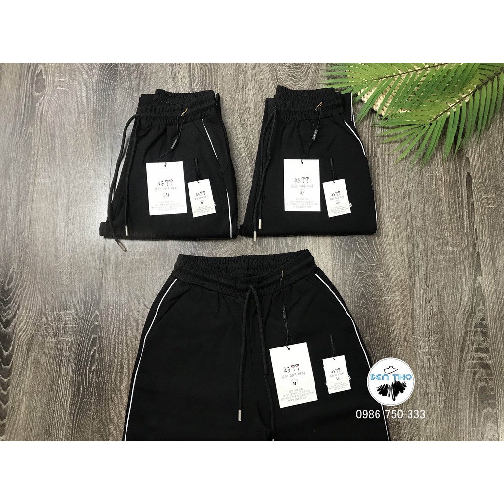 Quần Jogger Nữ 3 Lá Dáng Dài, Cạp Chun, Có Dây Buộc, Vải Co Giãn Tốt