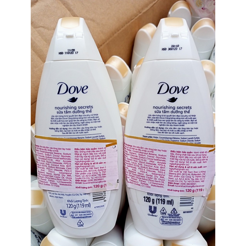 Sữa tắm dưỡng thể Dove căng bóng sáng mịn 120g