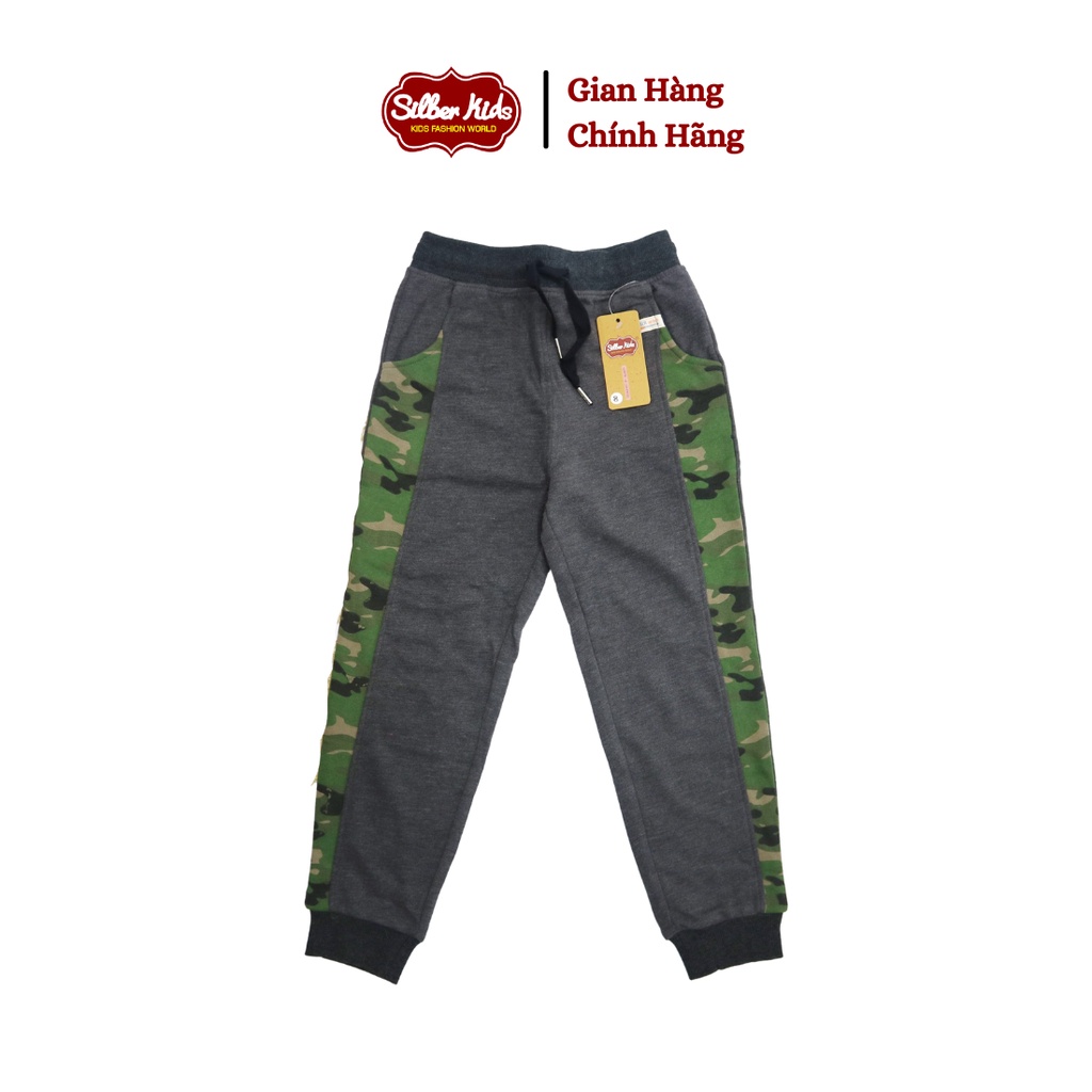 [Mã BMLTA50 giảm 50K đơn 150K] Quần Nỉ Da Cá Bé Trai 23-43kg Phối Rằn Ri SILBER KIDS