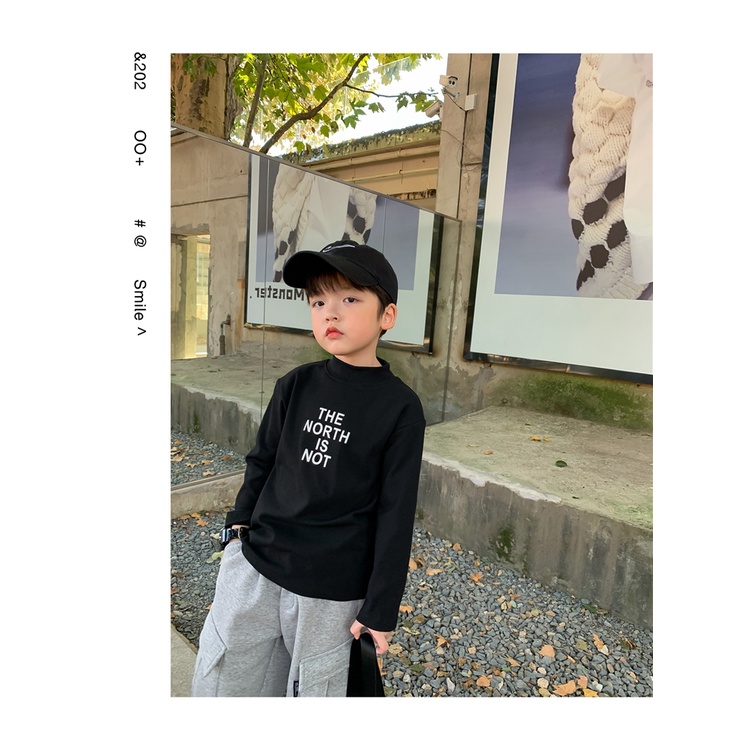 Áo thun cổ lọ dài tay cho bé trai phong cách Hàn Quốc từ 16kg đến 40kg thời trang trẻ em Dream House