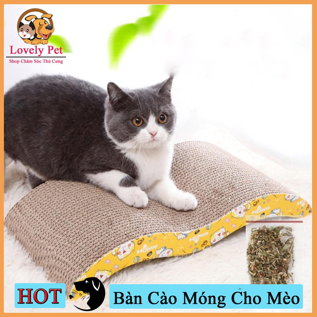 Bàn cào móng cho mèo giấy hình gợn sóng tẩm sẳn Catnip