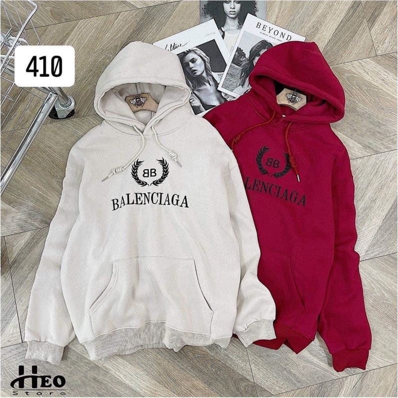 BÁN SỈ ÁO NỈ MŨ HOODI BA.LENN NỮ 2 MÀU