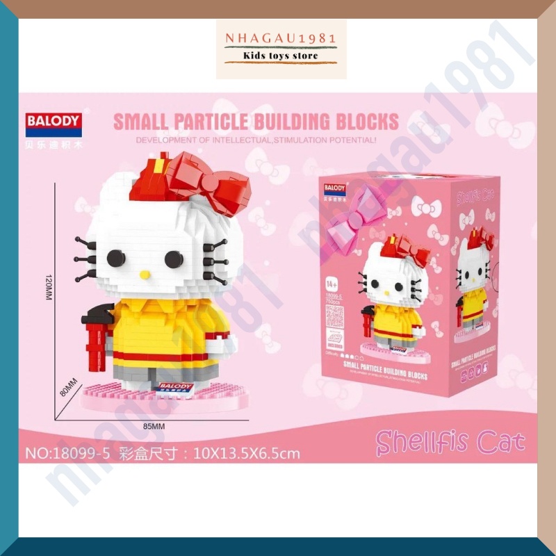 Đồ Chơi Lắp Ráp Lego Mèo Hello Kitty Balody Xinh Xắn Đáng Yêu Quà Tặng Bạn Gái Bé Gái Shop NHAGAU1981