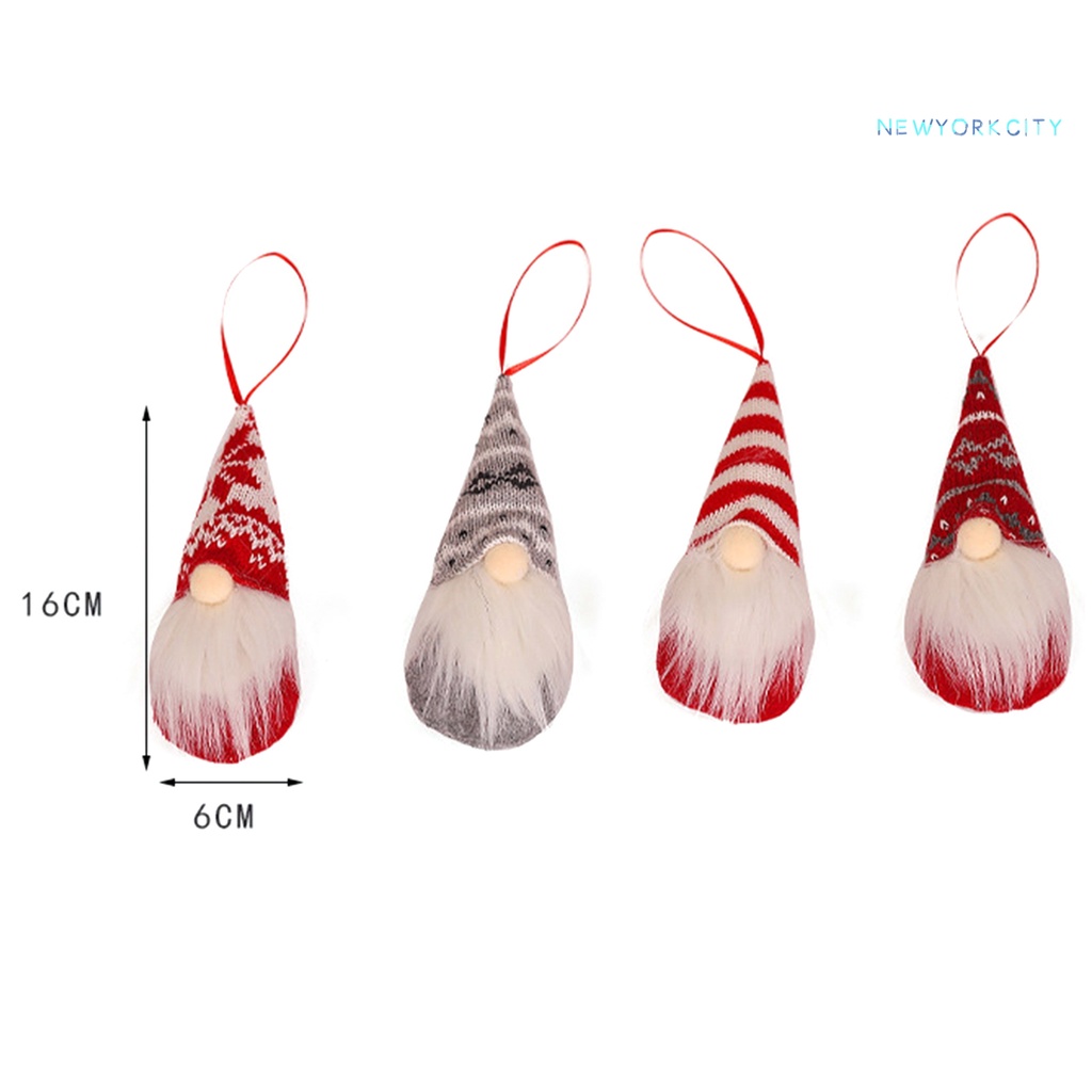 Búp Bê Treo Trang Trí Cây Thông Giáng Sinh Hình Vô Diện Râu Trắng Trọng Lượng Nhẹ