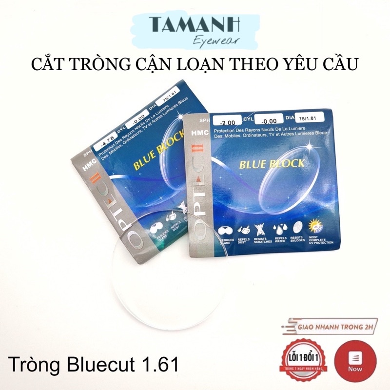 Tròng kính chống ánh sáng xanh BLUE BLOCK, chiết suất 1.61