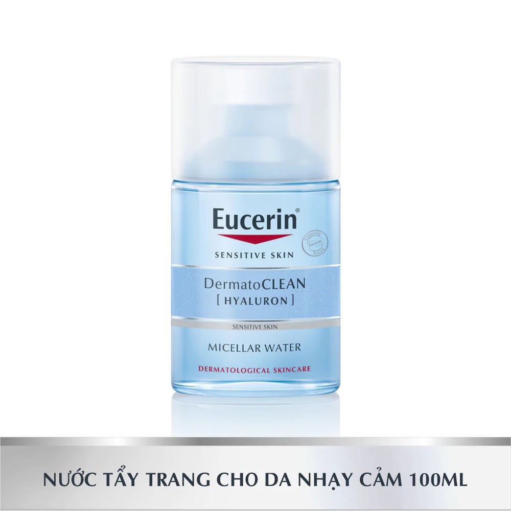 Nước tẩy trang cho da nhạy cảm Eucerin DermatoClean Hyaluron Micellar Water 3 In 1