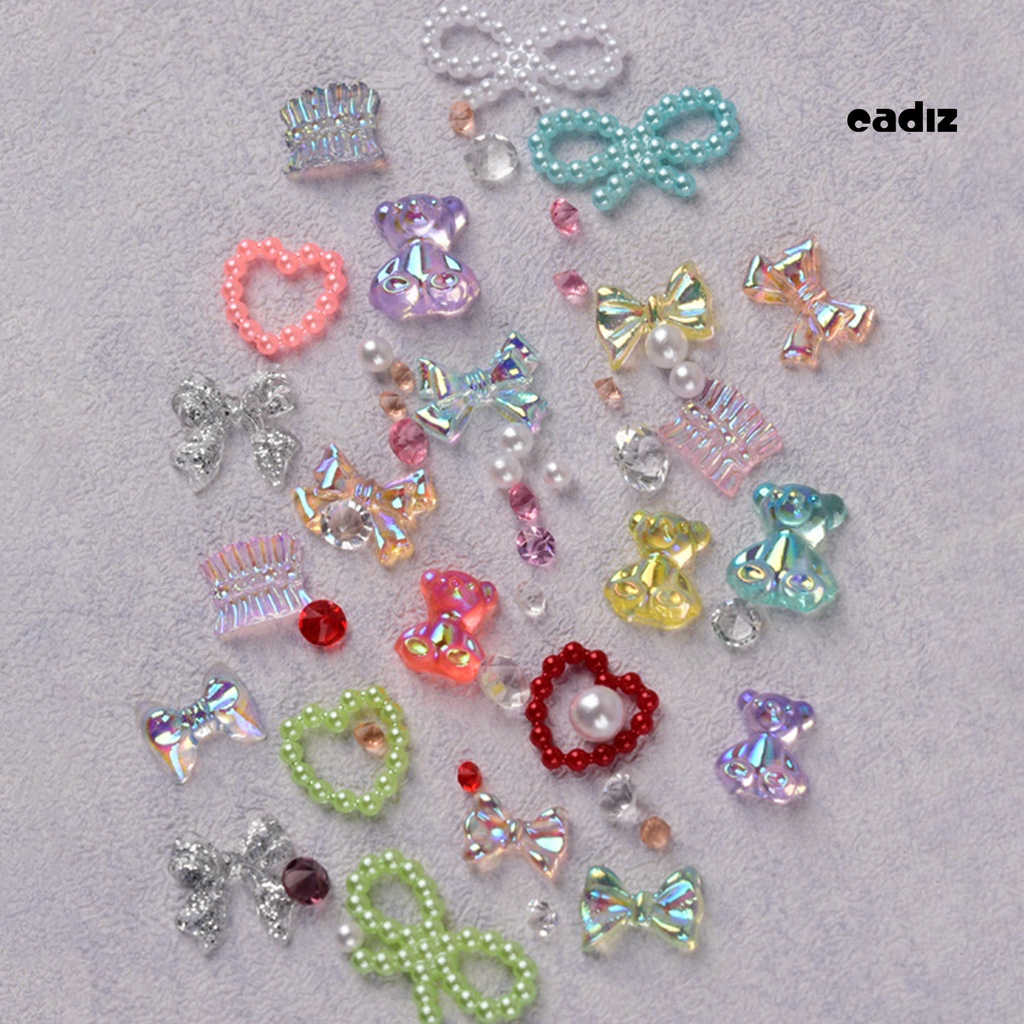 1 Hộp 50g Đá Nơ 3D Lấp Lánh Trang Trí Móng Tay Cho Nữ